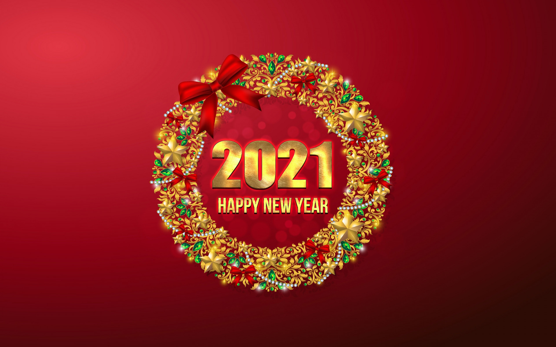 красный • фон • праздник • узоры • Рождество • цифры • Новый год • бант • 2021 - Новый год  2021