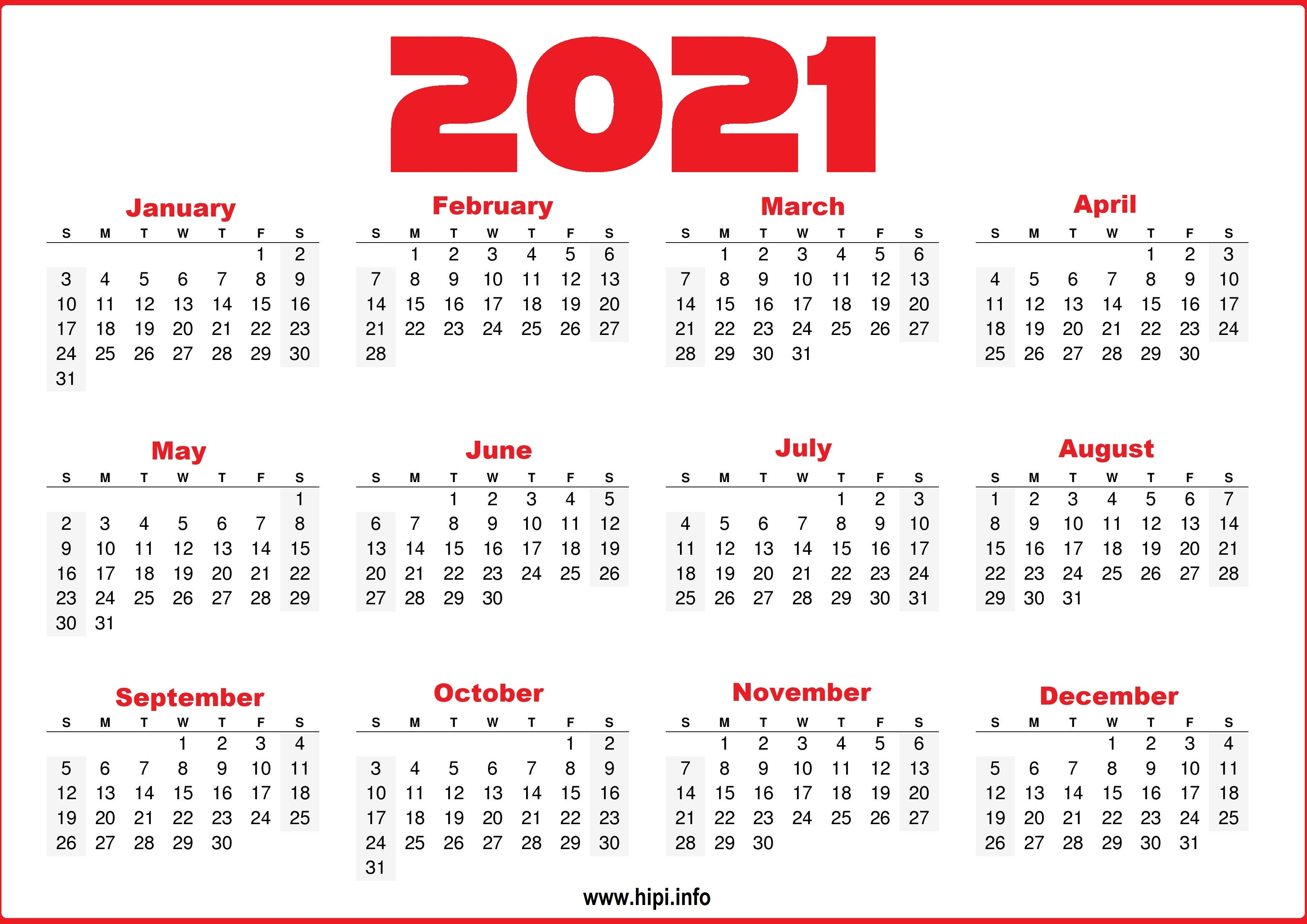 2021 kalendar 2021 Calendar