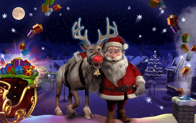 Новый год - New Year - Янги йил - Yangi yil Обои - Merry Christmas! Happy New Year  Санта клаус Santa Claus Qor bob Қор бобо