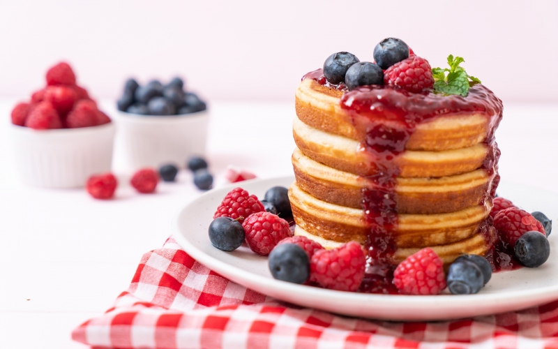 berries • raspberry • blueberries • pancakes • berries • pancakes • pancake